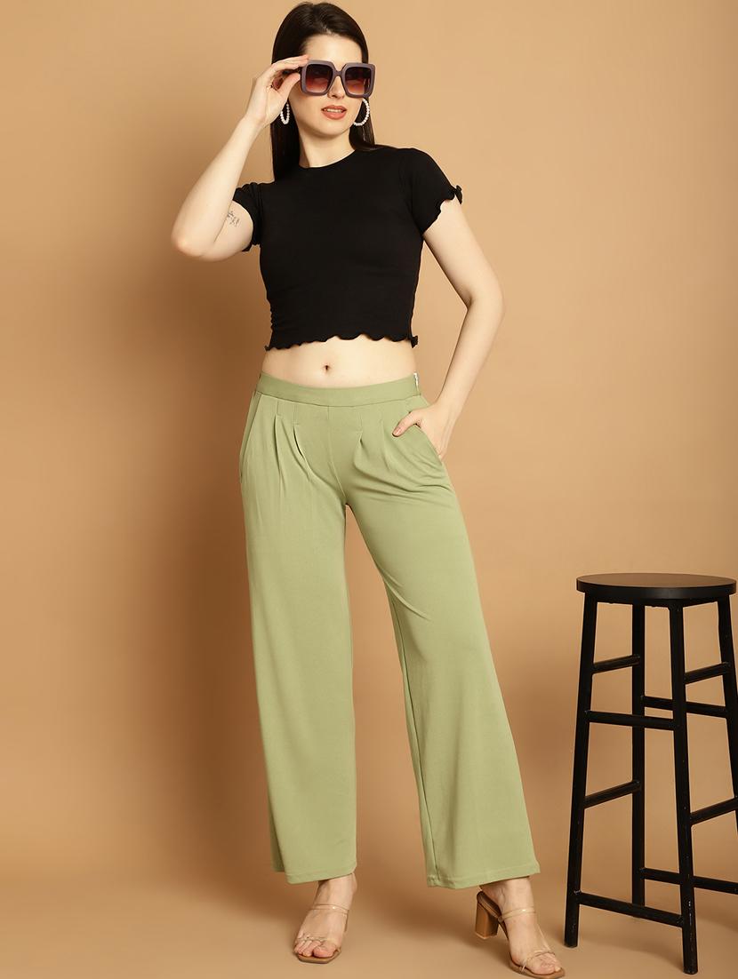 olive crepe pleated trouser - 20291756 - Standard Image - 4