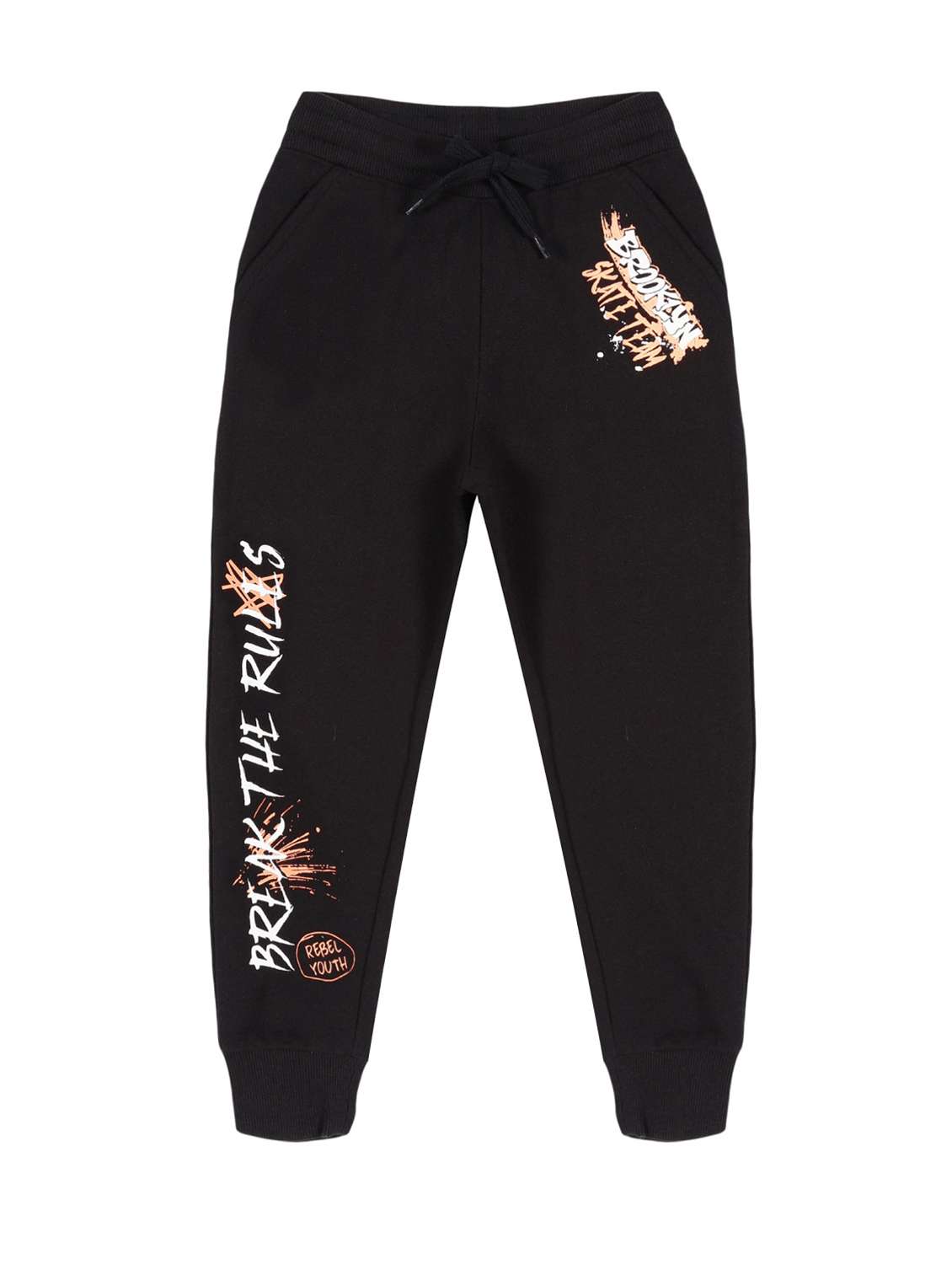 boys black cotton track wear