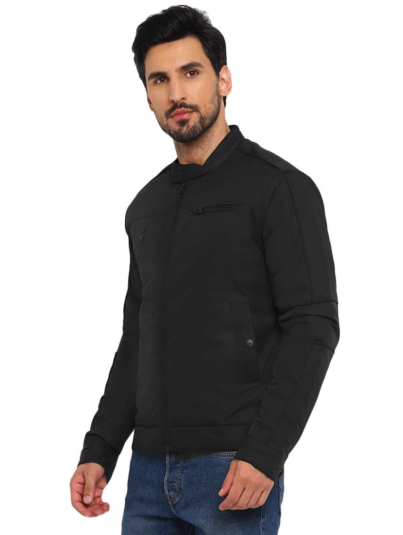 men black casual biker jacket - 20291908 -  Standard Image - 1