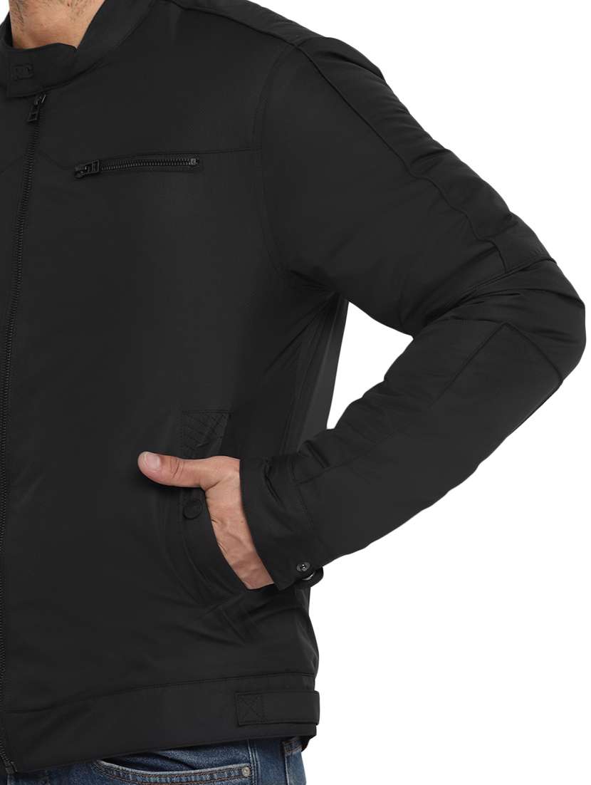 men black casual biker jacket - 20291908 -  Standard Image - 4