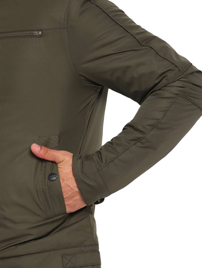 men green casual biker jacket - 20291909 -  Standard Image - 4