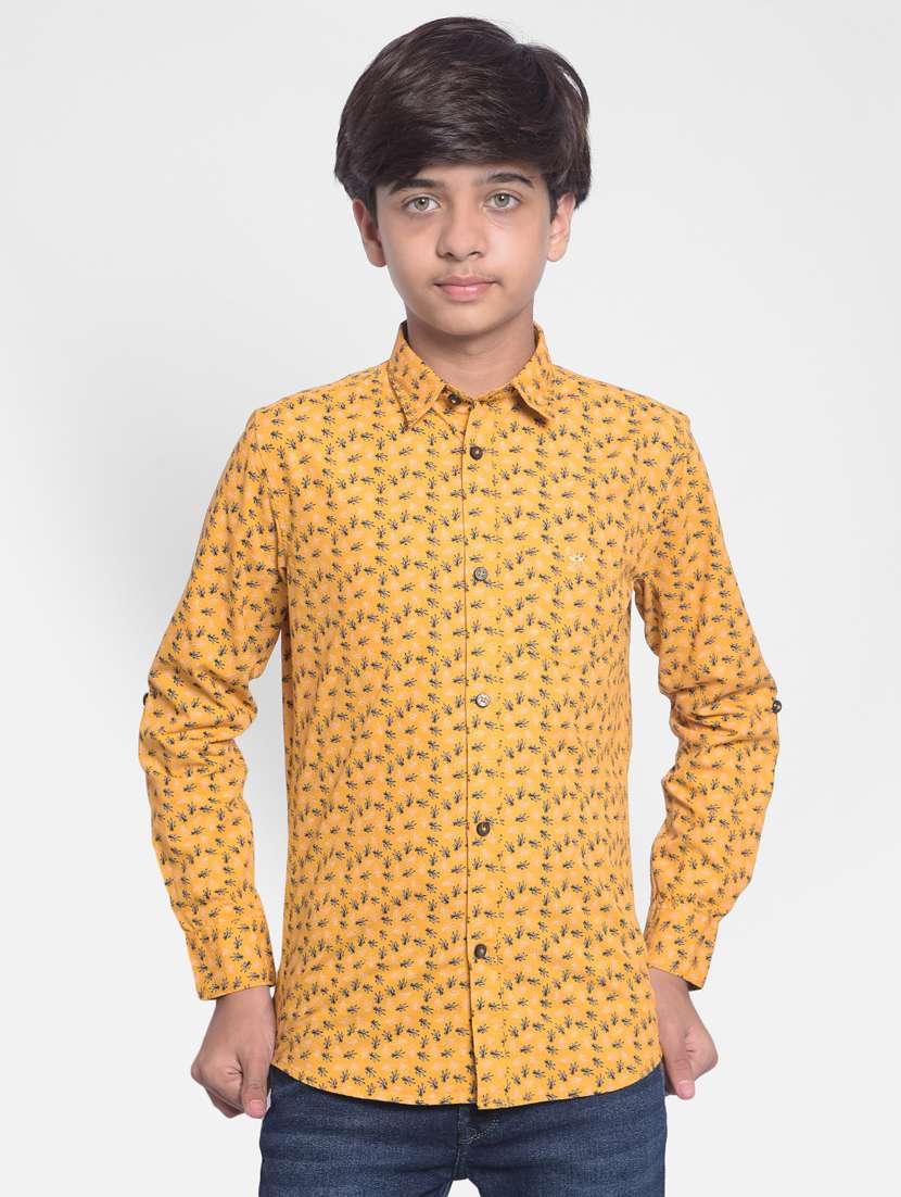 boys tropical print cotton shirt