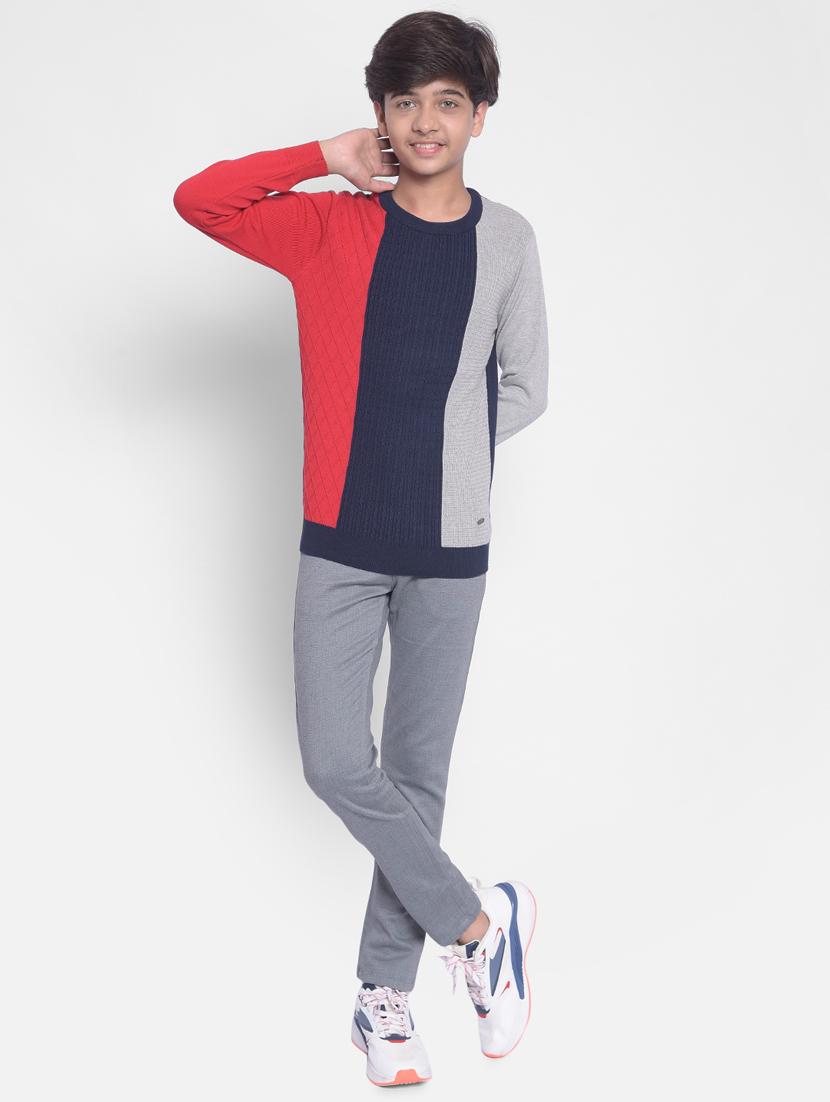 boys color block 100% cotton sweater - 20292451 - Standard Image - 4