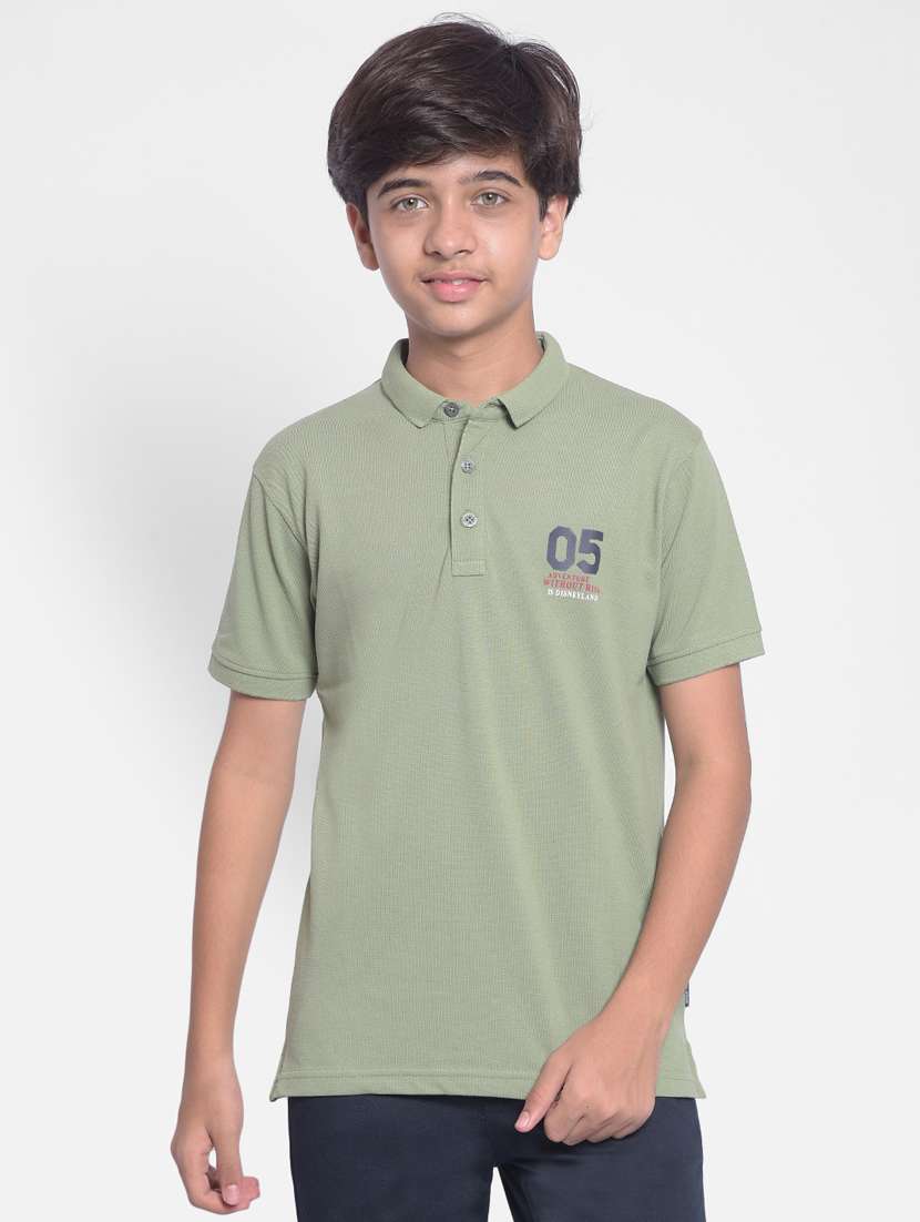 boys dusted green cotton blend t-shirt