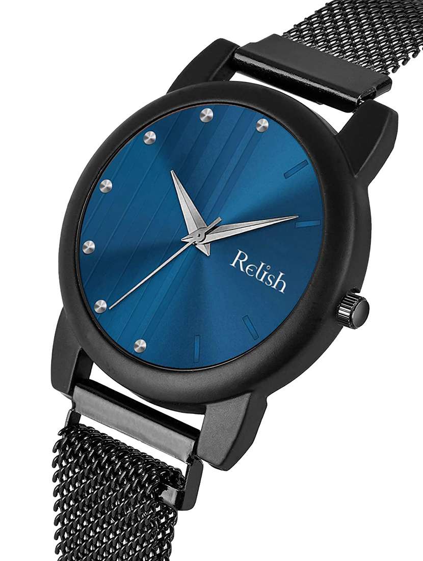 relish premium black dial & elastic band analogue watch for women & girls (re-l2007b) - 20292603 - Standard Image - 1
