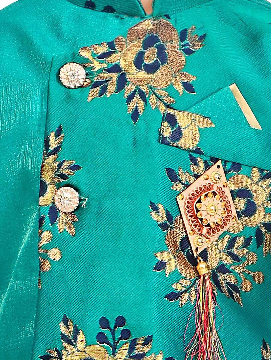 boys self design sherwani set - 20292759 - Standard Image - 4