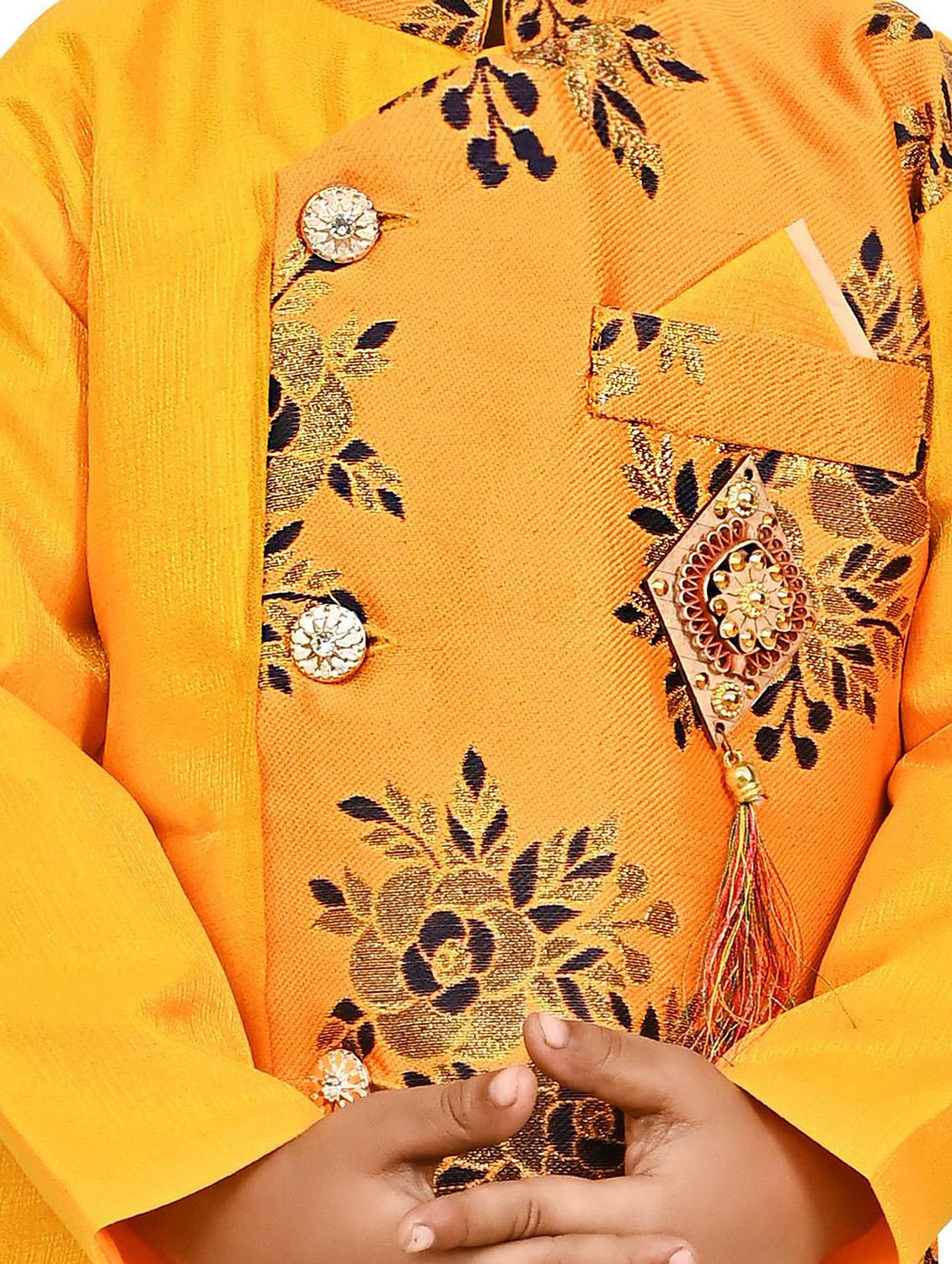 boys silk sherwani bottom set - 20292760 - Standard Image - 4