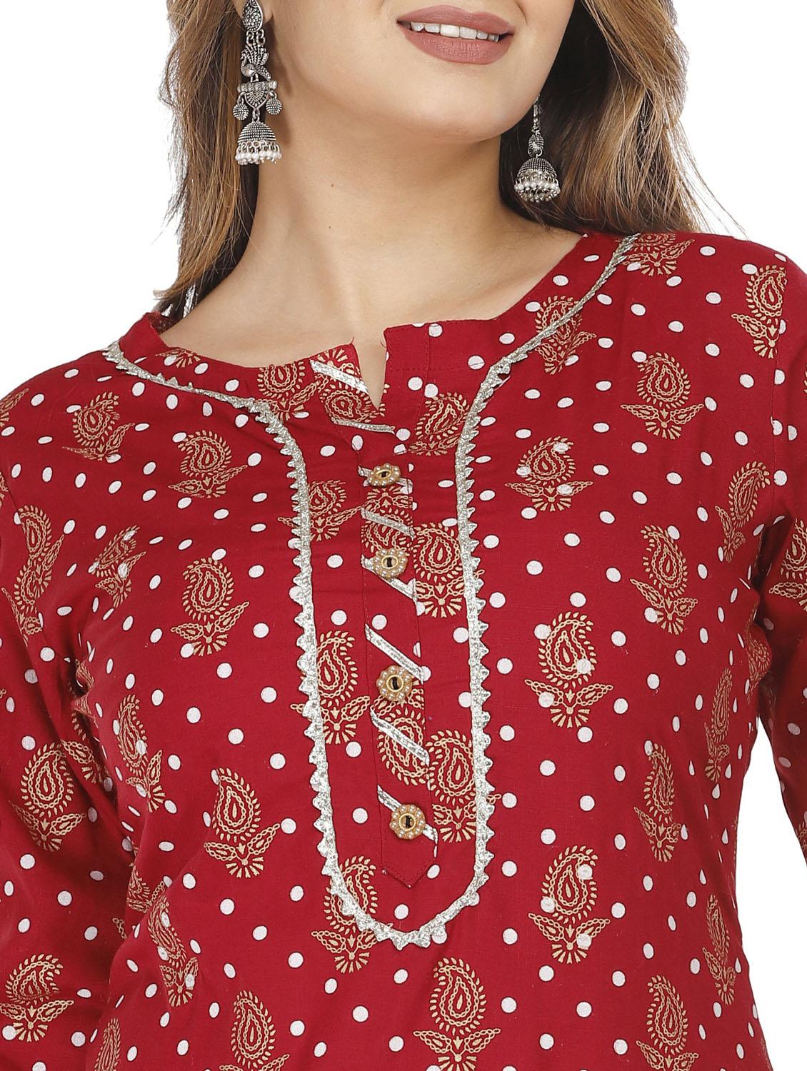 maroon colored straight kurta - 20292926 - Standard Image - 4