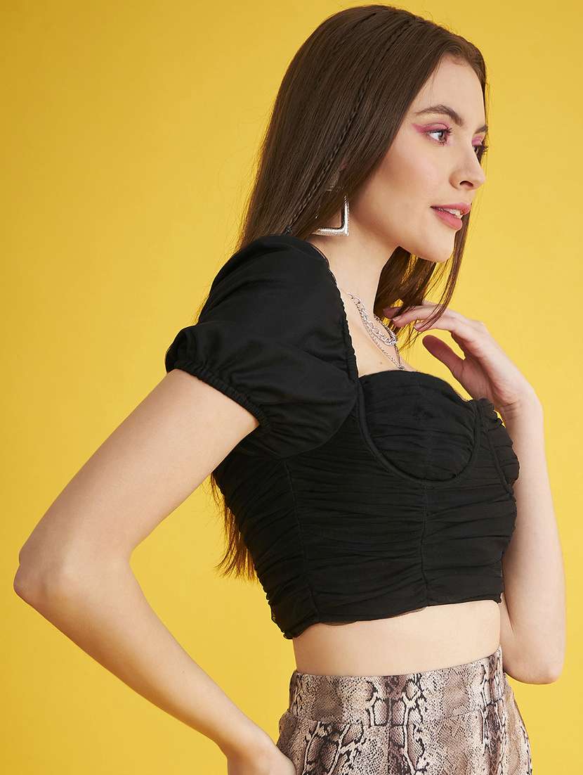 women's crop sweetheart neck top - 20293965 -  Standard Image - 1