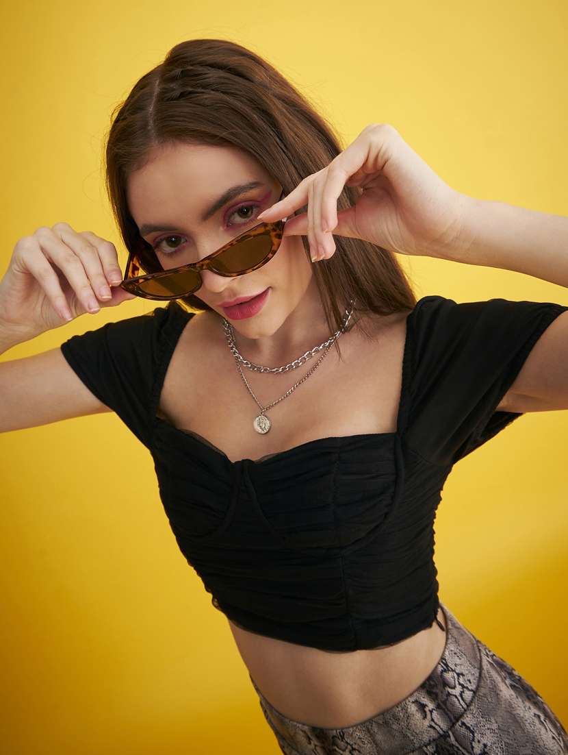 women's crop sweetheart neck top - 20293965 -  Standard Image - 4