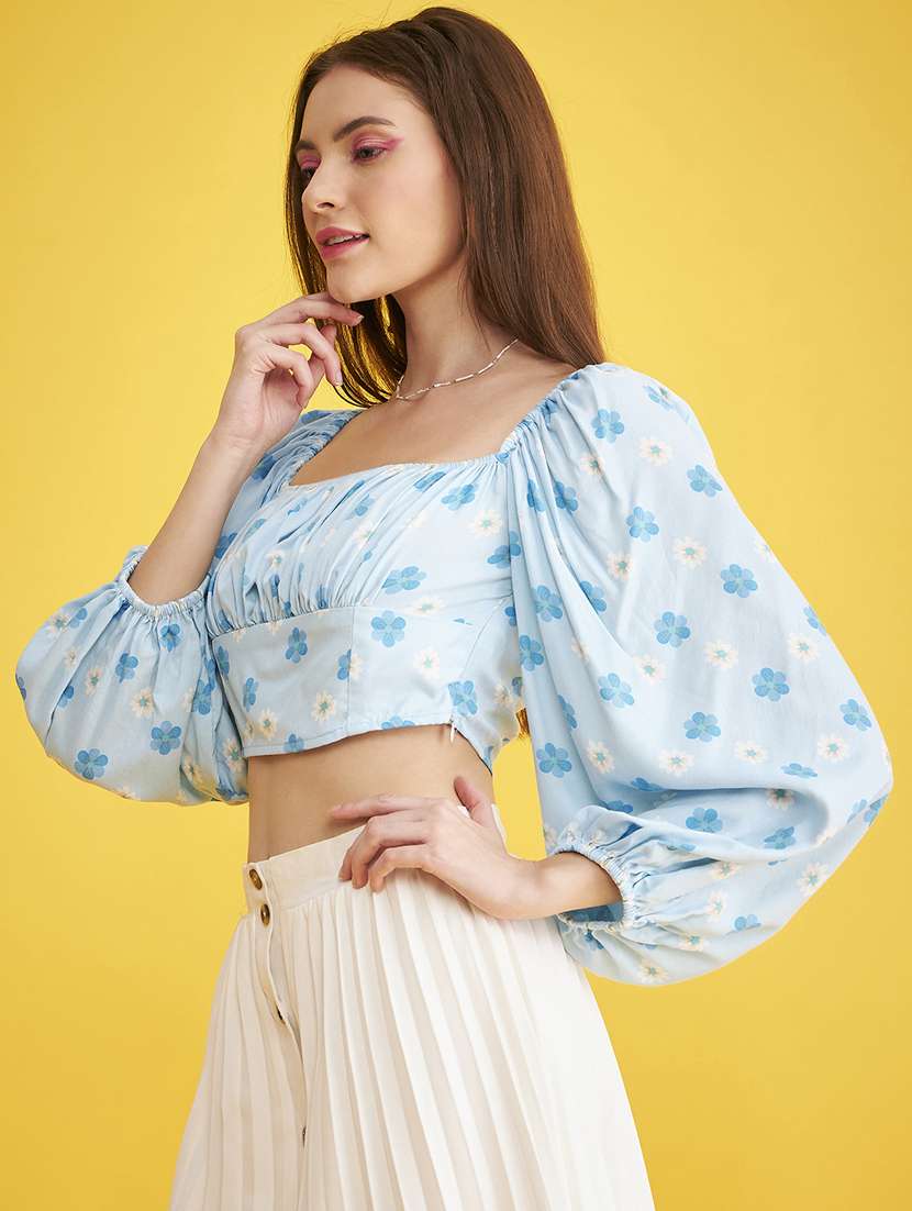 women's crop square neck top - 20293967 -  Standard Image - 1