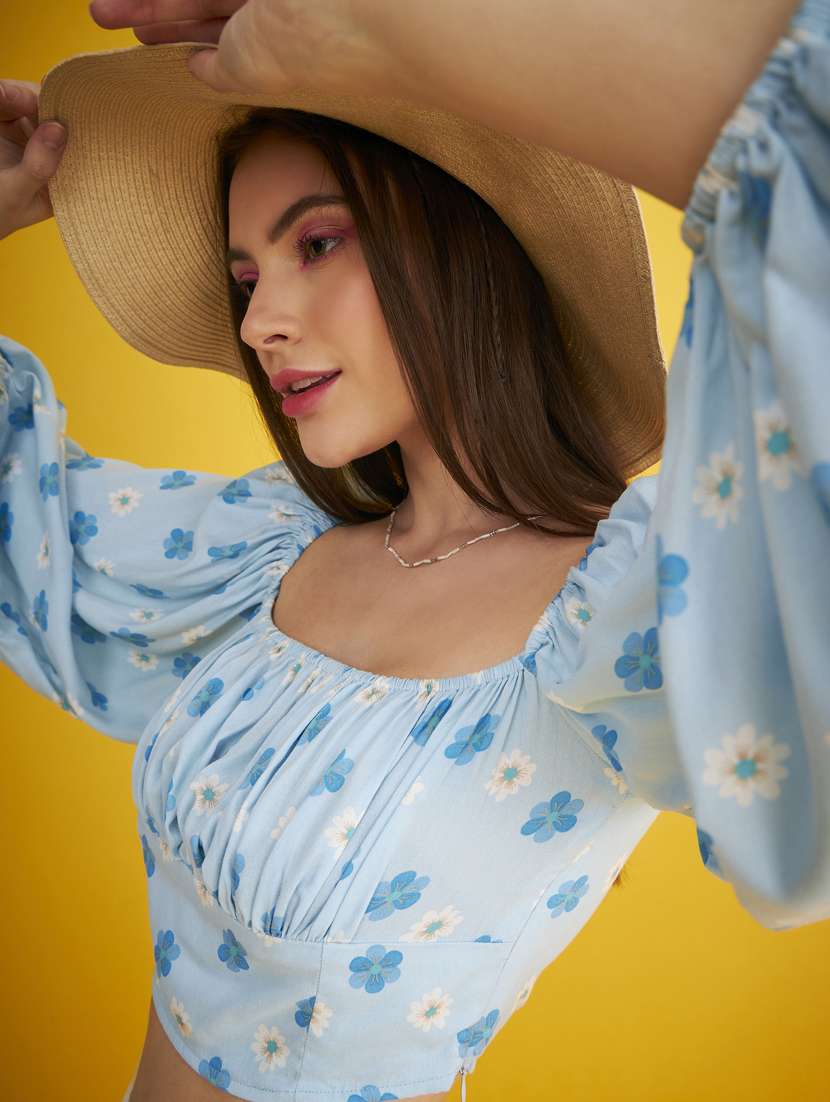 women's crop square neck top - 20293967 -  Standard Image - 4