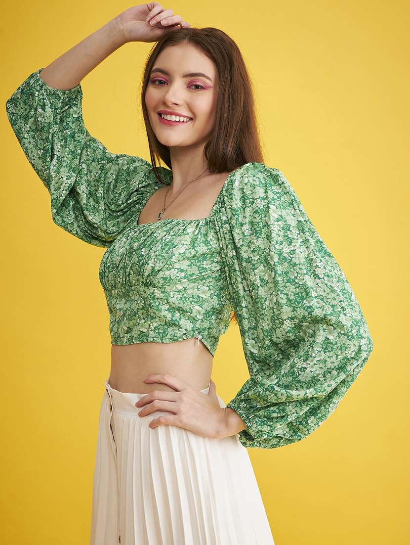 women's crop square neck top - 20293968 -  Standard Image - 1