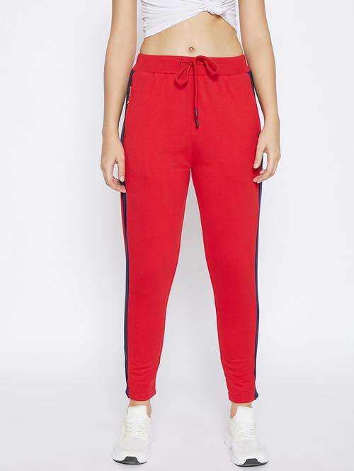 red side straiped regular fit track pant - 20294624 -  Standard Image - 0