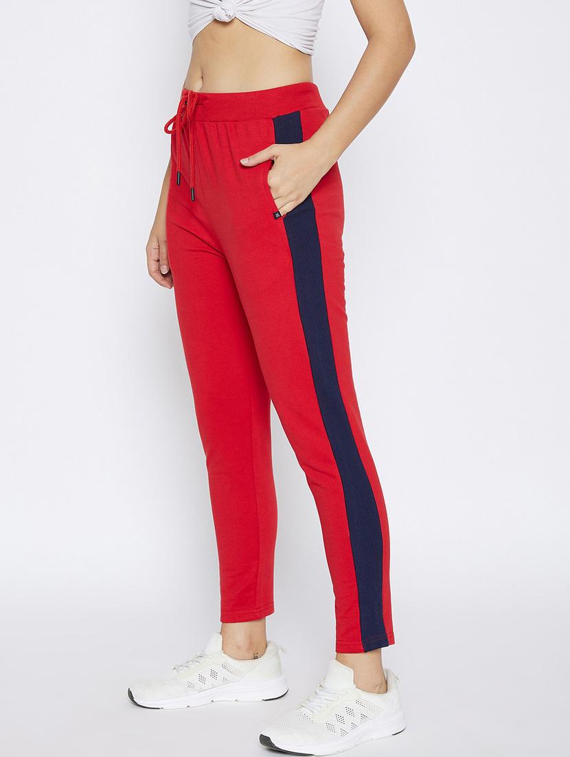 red side straiped regular fit track pant - 20294624 -  Standard Image - 1