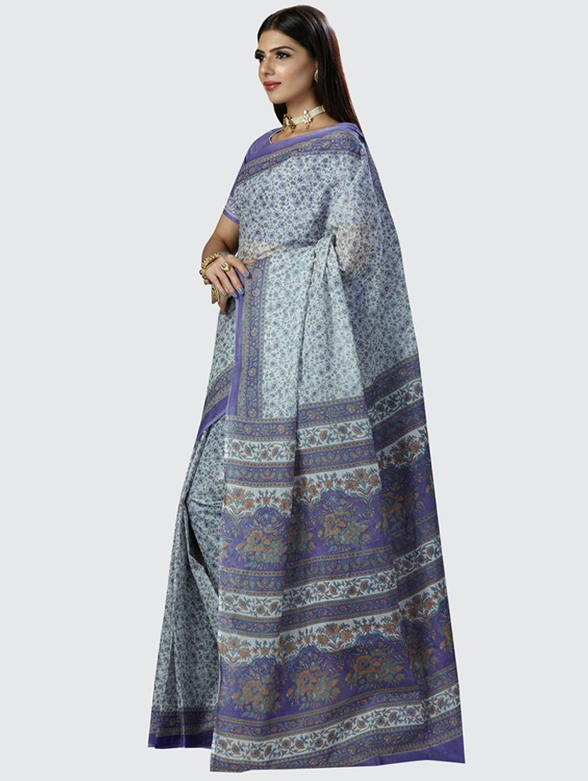 purple colored printed  saree - 20294853 -  Standard Image - 1