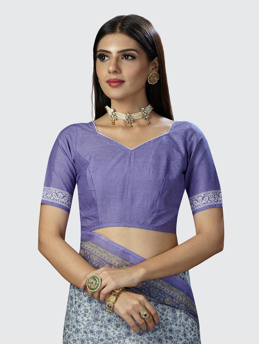 purple colored printed saree - 20294853 - Standard Image - 4