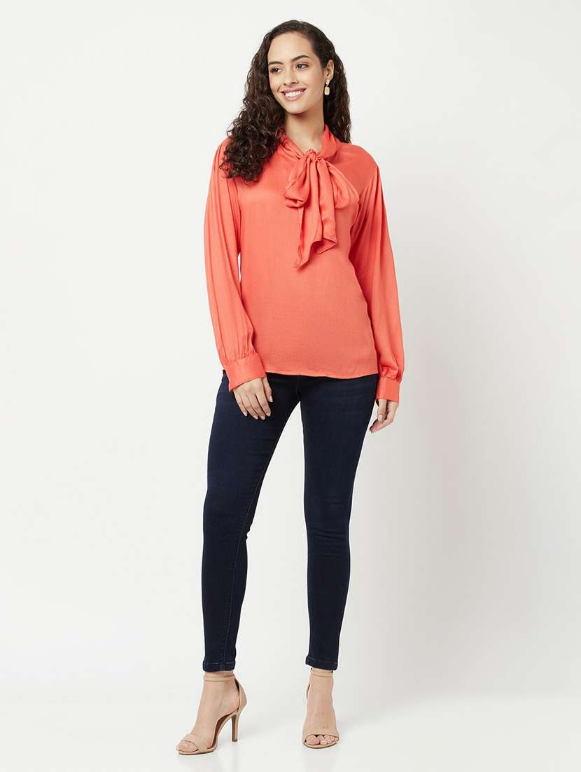 orange solid straight top - 20294911 -  Standard Image - 4