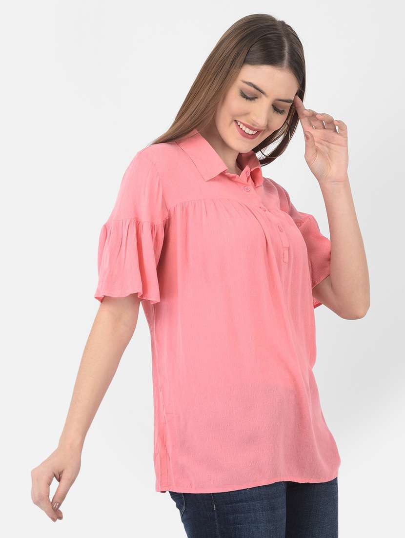 pink solid a-line top - 20294927 -  Standard Image - 1