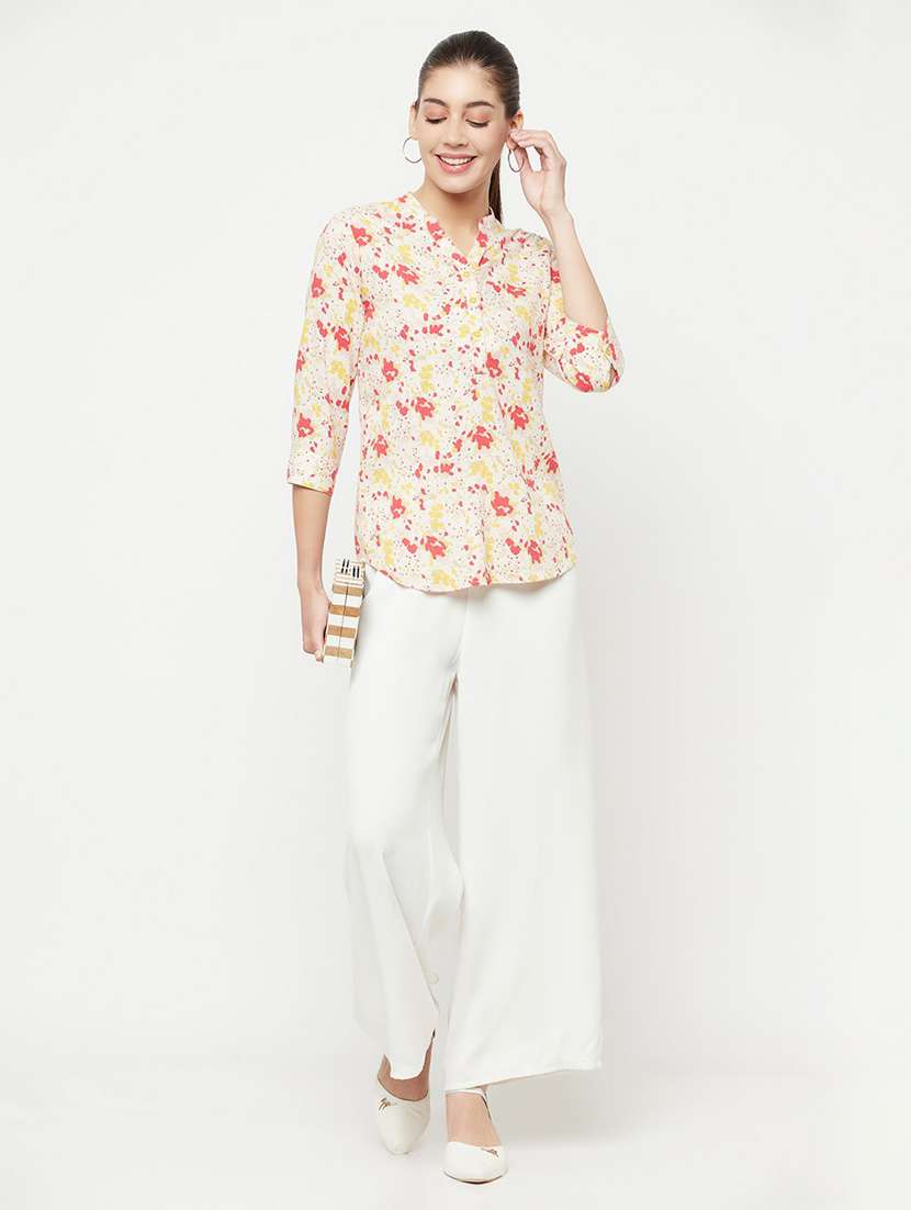 cream abstract print regular tunic - 20294943 -  Standard Image - 4