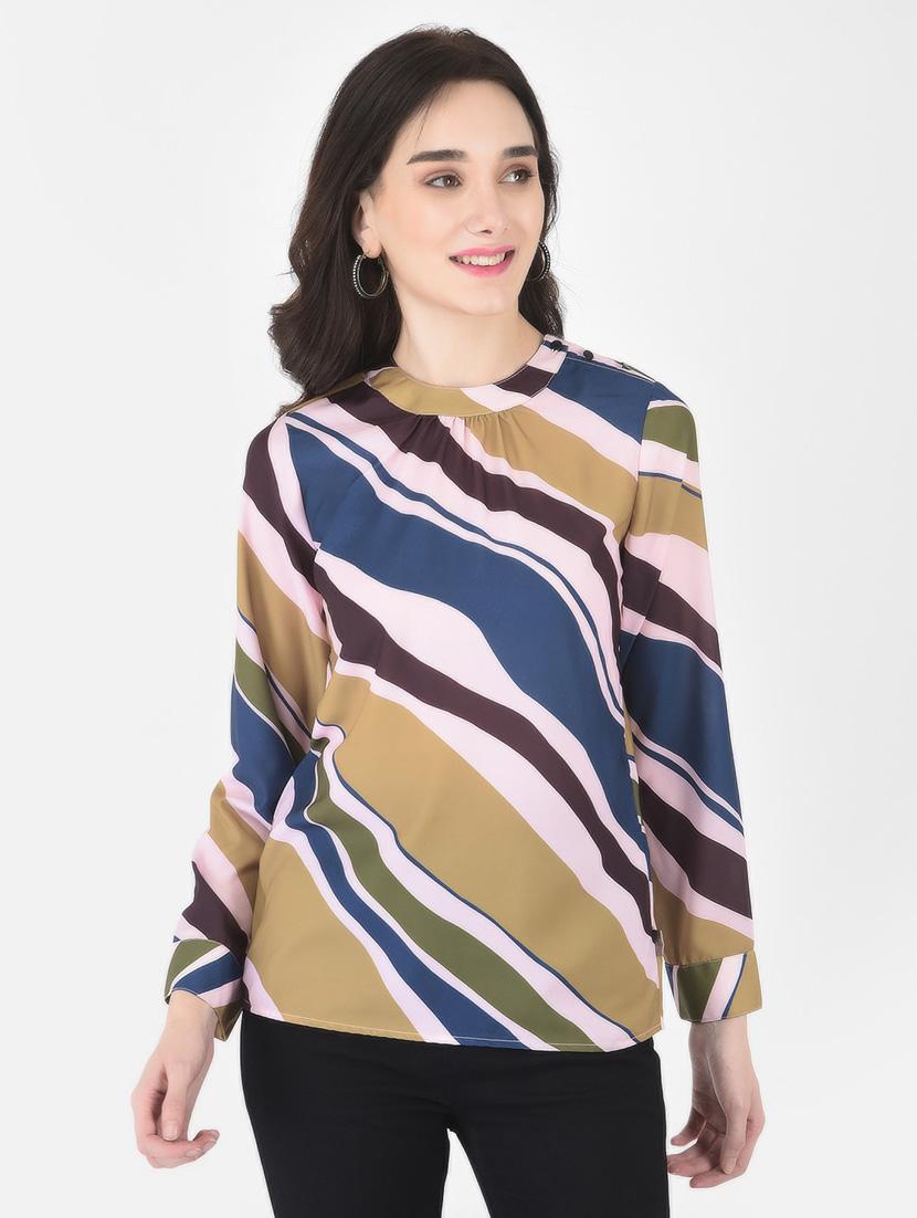 multi colored abstract printed regular top - 20294950 - Zoom Image - 0