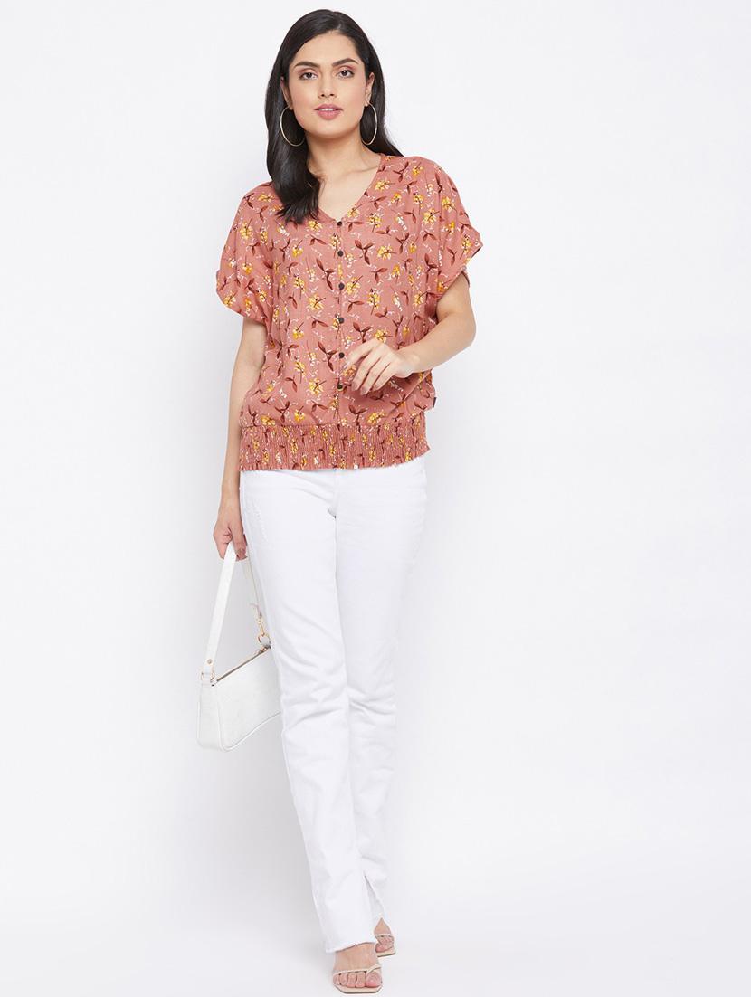copper floral blouson top - 20294957 - Standard Image - 4