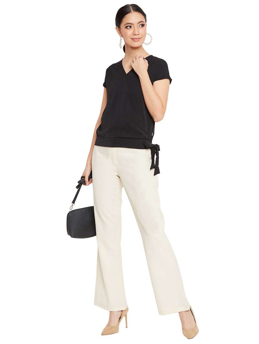 black solid regular top - 20294980 -  Standard Image - 4