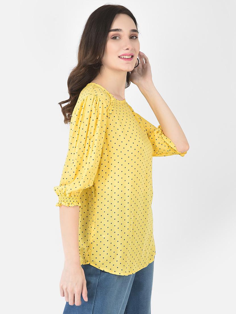 yellow polka dots regular top - 20294986 - Standard Image - 1
