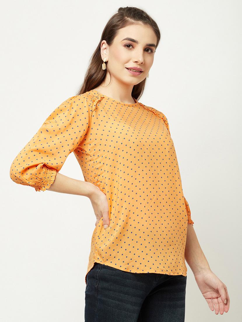 orange polka dots straight top - 20294987 - Standard Image - 1