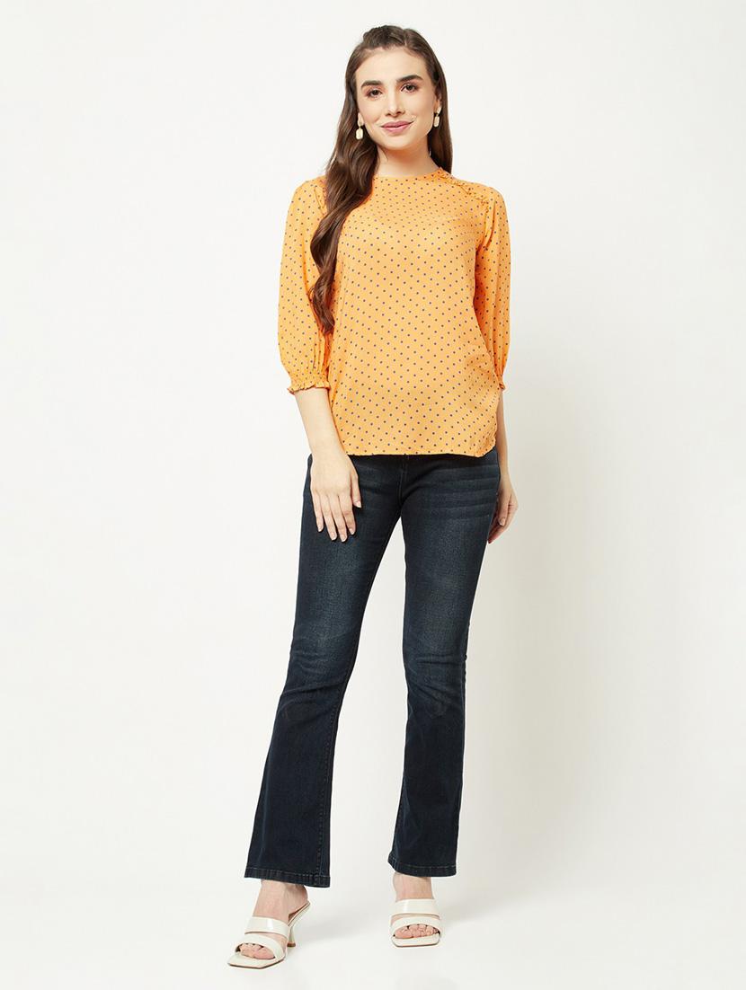 orange polka dots straight top - 20294987 - Standard Image - 4