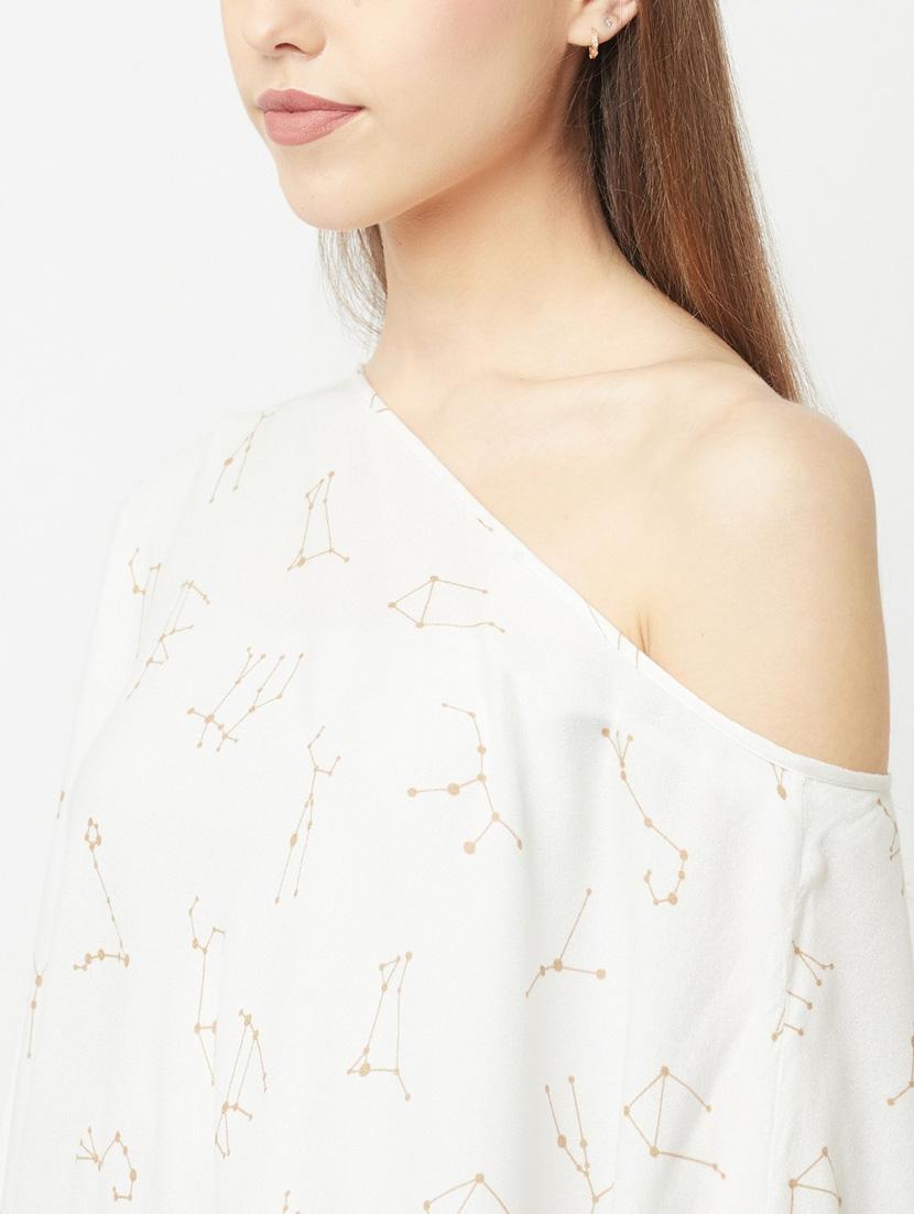 women printed asymmetric neck top - 20294993 - Standard Image - 4