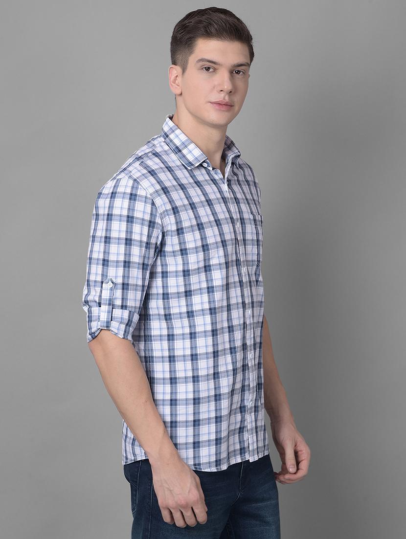 mens checks casual shirt - 20295413 - Standard Image - 1