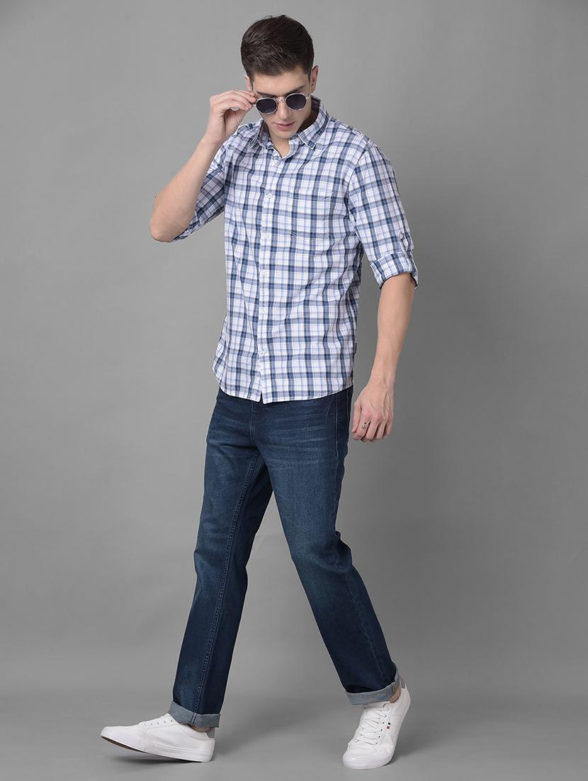 mens checks casual shirt - 20295413 - Standard Image - 4