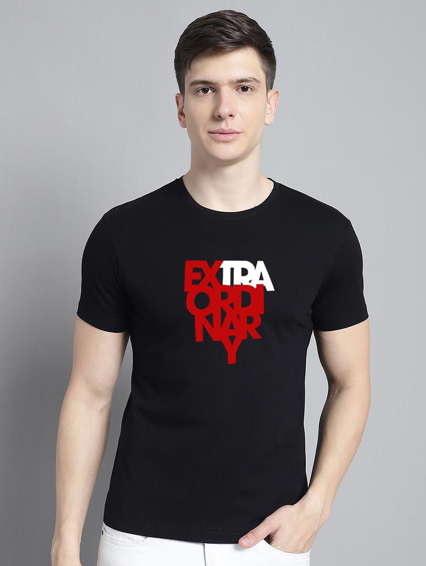 men round neck chest print t-shirt - 20295690 -  Zoom Image - 0