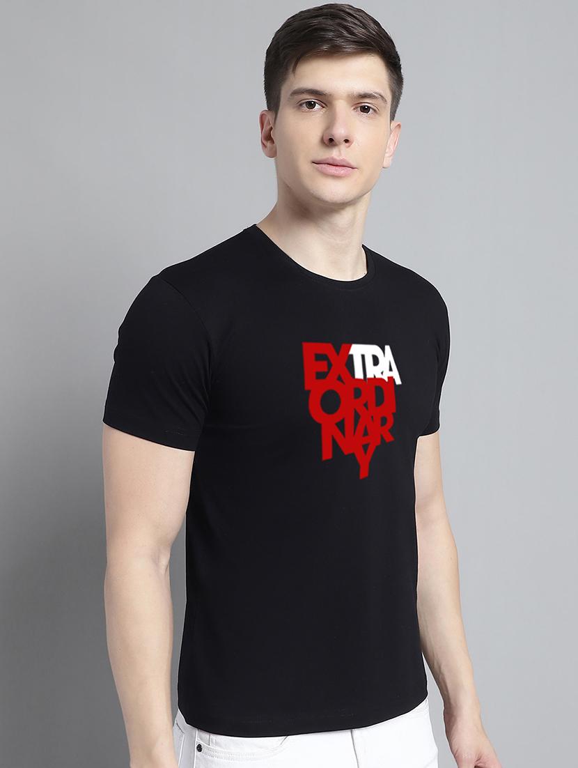 men round neck chest print t-shirt - 20295690 -  Standard Image - 1