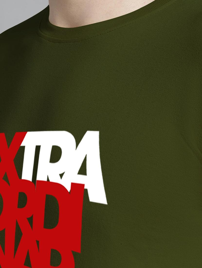men typography print olive cotton t-shirt - 20295695 - Standard Image - 4