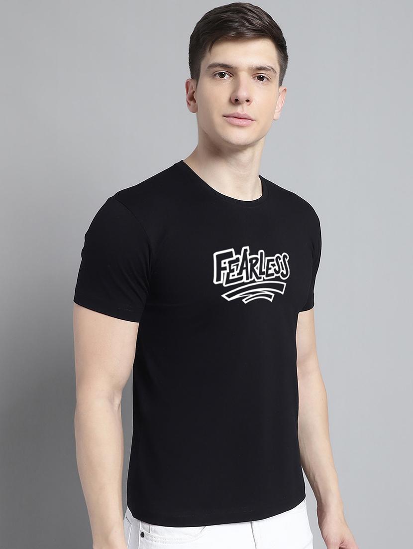 men black cotton chest print t-shirt - 20295697 -  Standard Image - 1