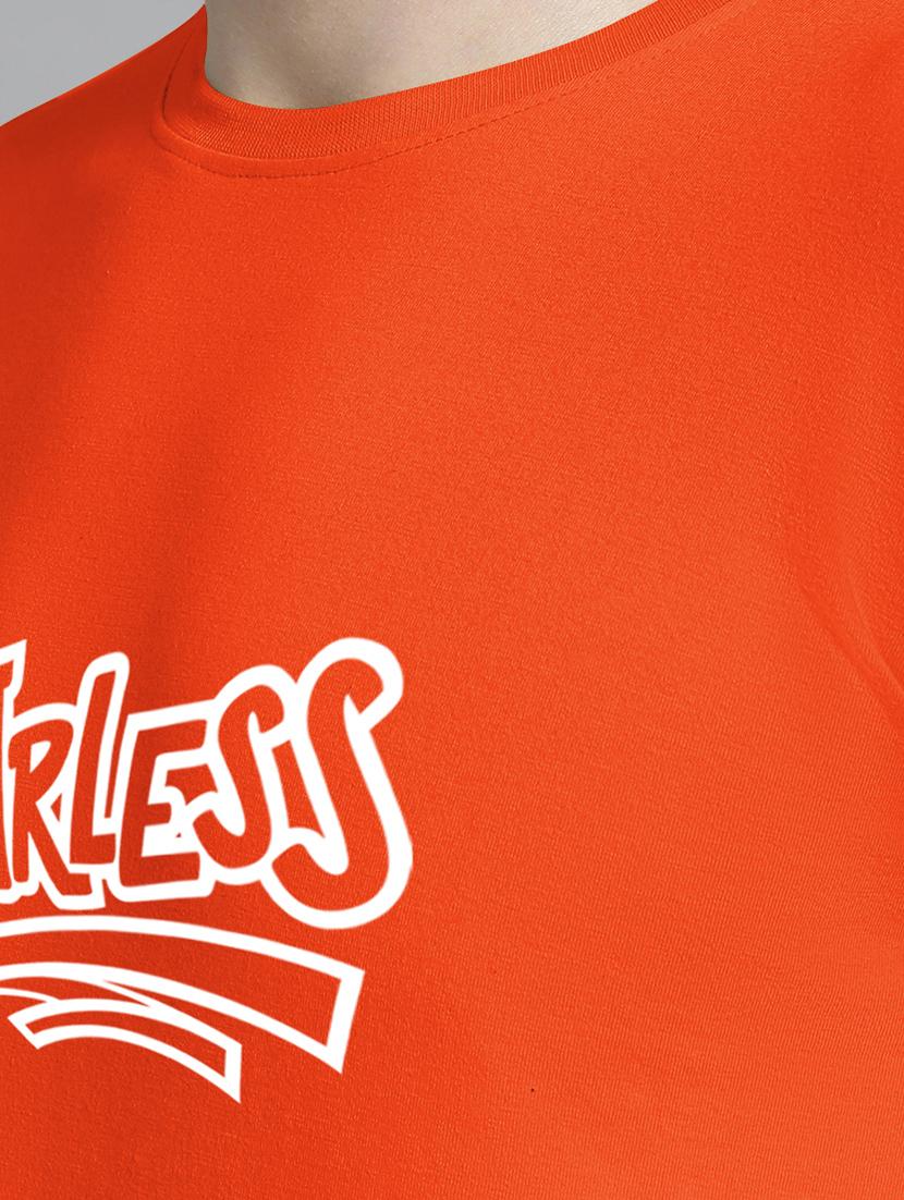 men typography print orange cotton t-shirt - 20295700 - Standard Image - 4