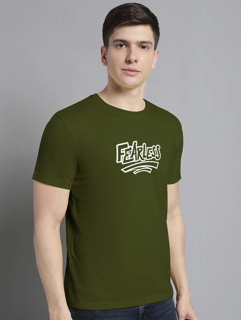 men round neck chest print t-shirt - 20295704 -  Standard Image - 1