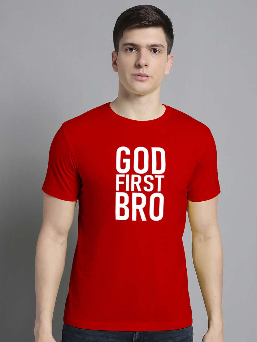 men front print short sleeve t-shirt - 20295712 - Zoom Image - 0