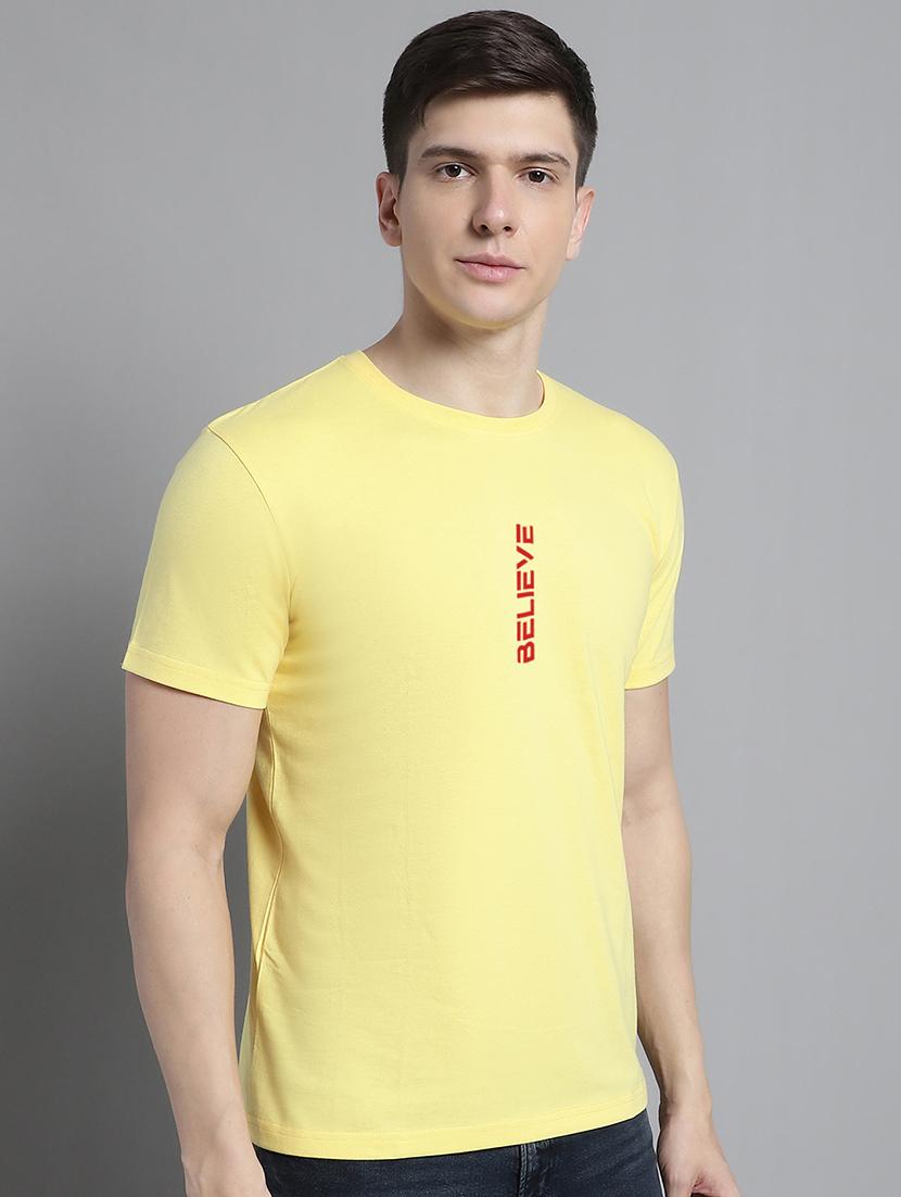 men round neck chest print t-shirt - 20295720 -  Standard Image - 1