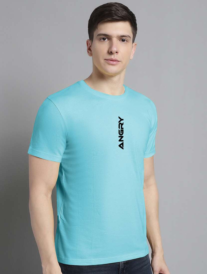 men round neck chest print t-shirt - 20295727 -  Standard Image - 1