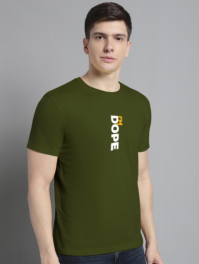 men typography print olive cotton t-shirt - 20295736 - Standard Image - 1