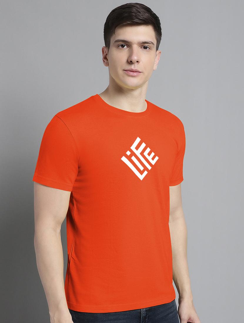 men round neck chest print t-shirt - 20295755 - Standard Image - 1