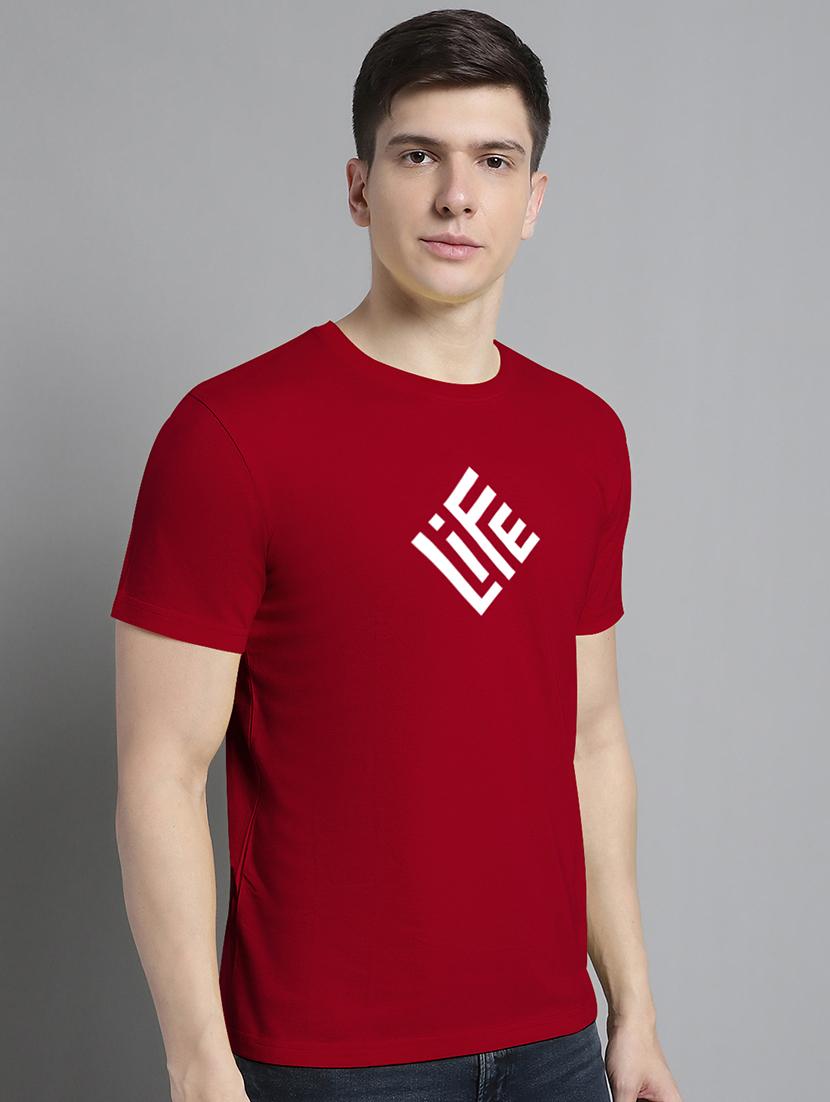 men typography print maroon cotton t-shirt - 20295756 - Standard Image - 1