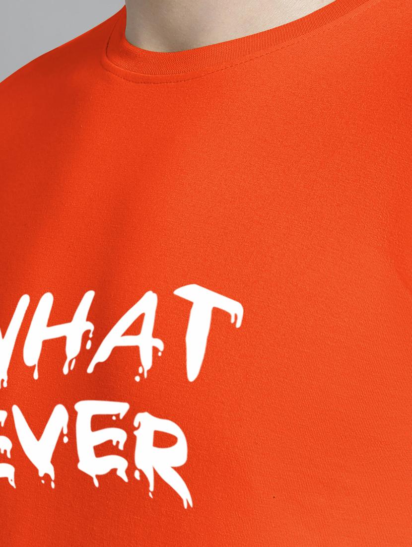 men orange cotton chest print t-shirt - 20295773 - Standard Image - 4