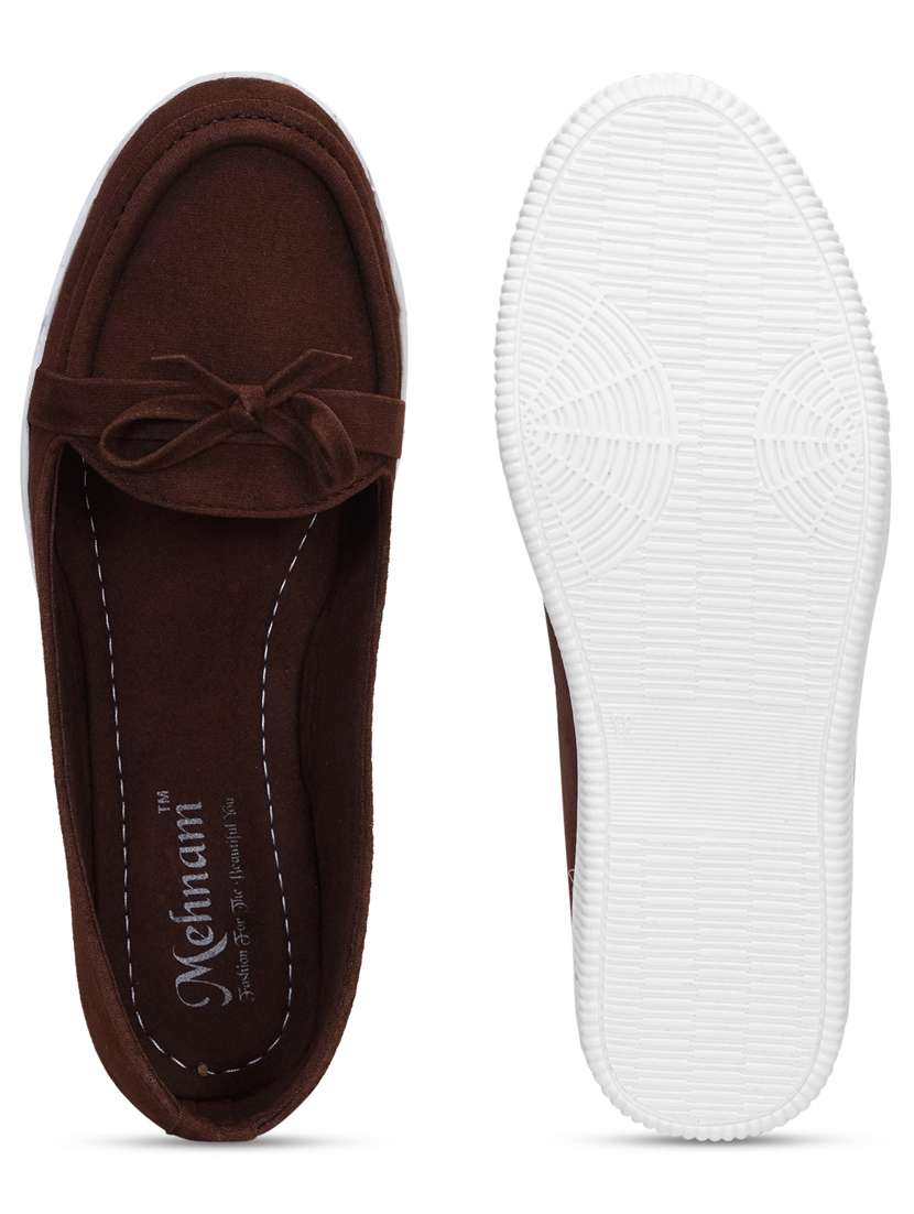 women brown slip on loafer - 20295801 -  Standard Image - 4