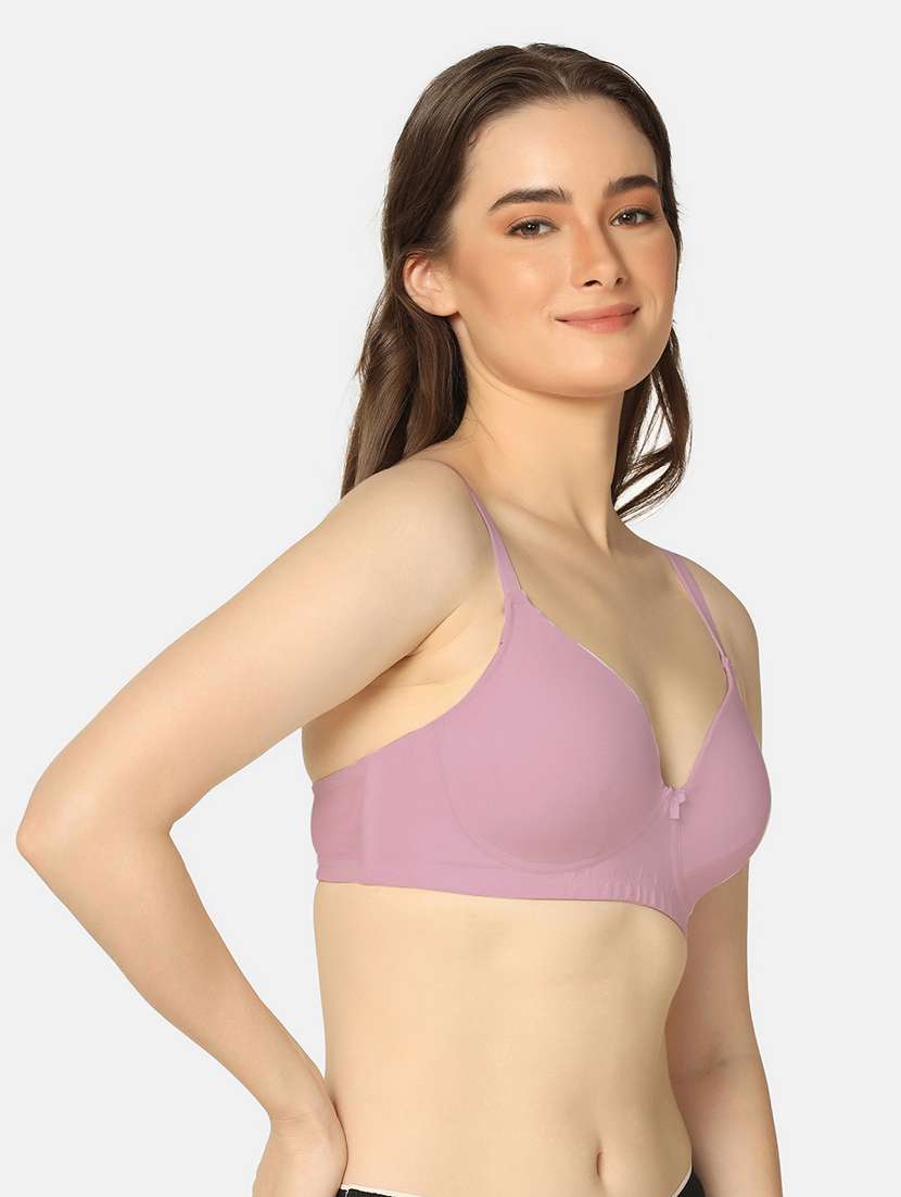 purple cotton tshirt bra - 20295825 -  Standard Image - 1