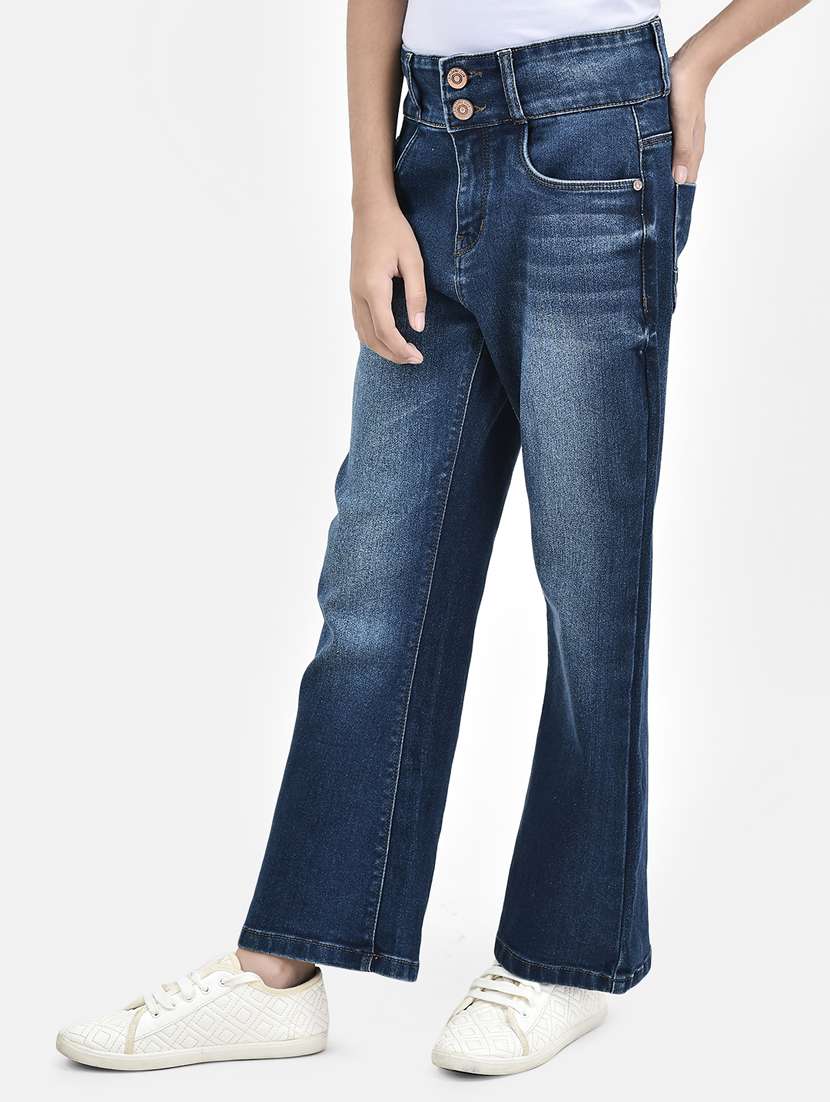 girl mid rise washed denim jeans - 20295875 -  Standard Image - 1