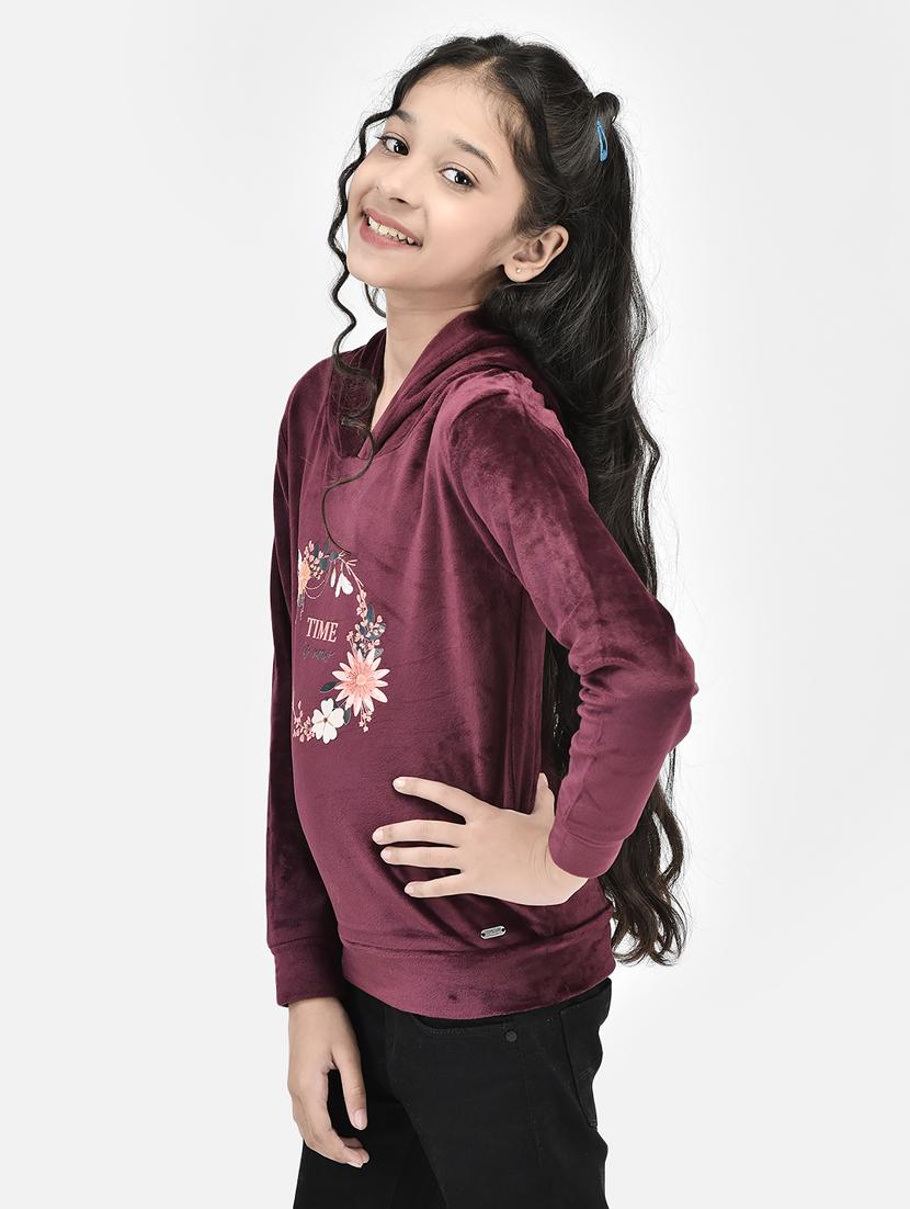 chest print hood neck sweatshirt - 20295932 - Standard Image - 1